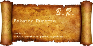 Bakator Ruperta névjegykártya
